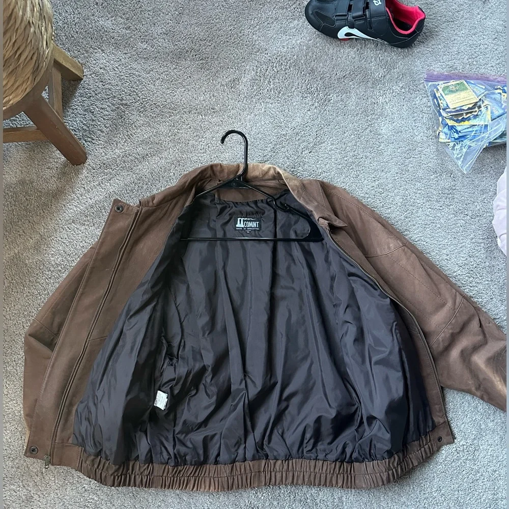 Vintage Men’s Genuine Leather Suede Coat Large - Picture 11 of 15